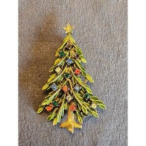 Signed ART Arthur Pepper Vintage Christmas Tree Brooch